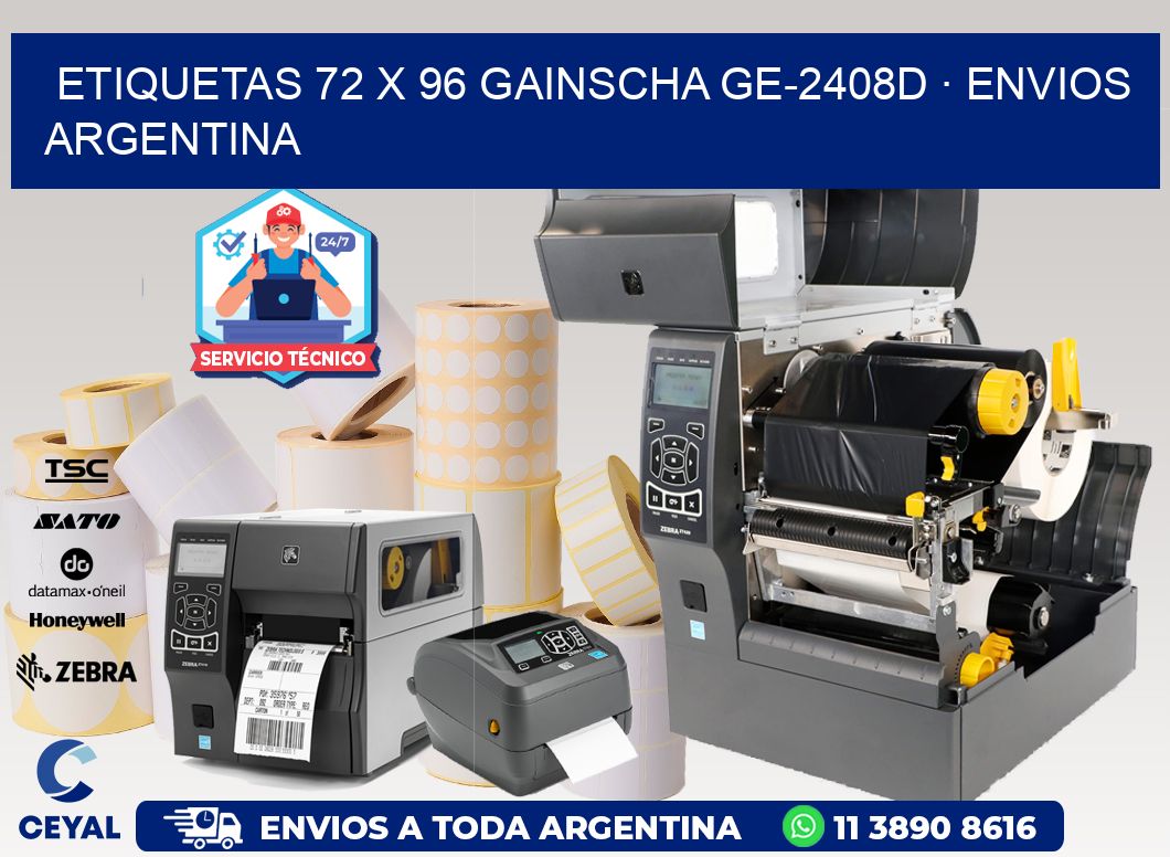 ETIQUETAS 72 x 96 GAINSCHA GE-2408D · ENVIOS ARGENTINA