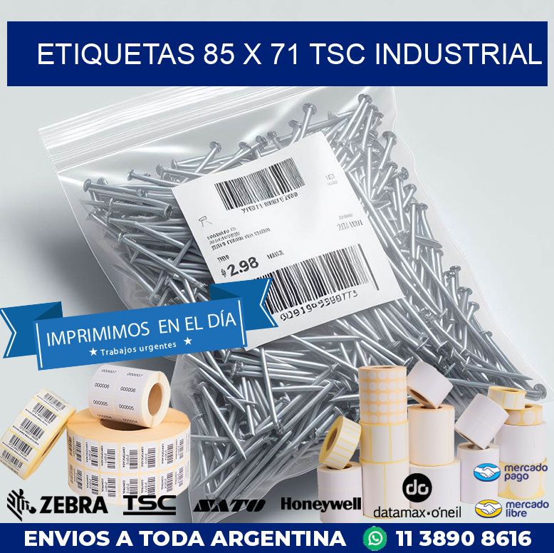 ETIQUETAS 85 x 71 TSC INDUSTRIAL