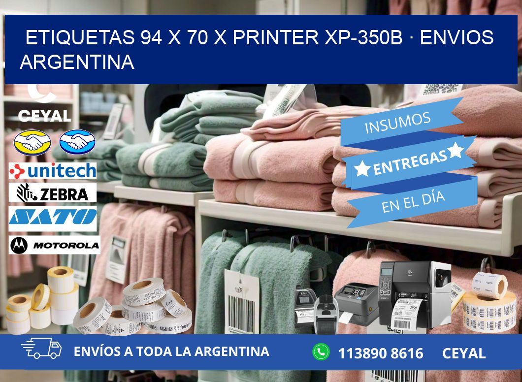 ETIQUETAS 94 x 70 X PRINTER XP-350B · ENVIOS ARGENTINA