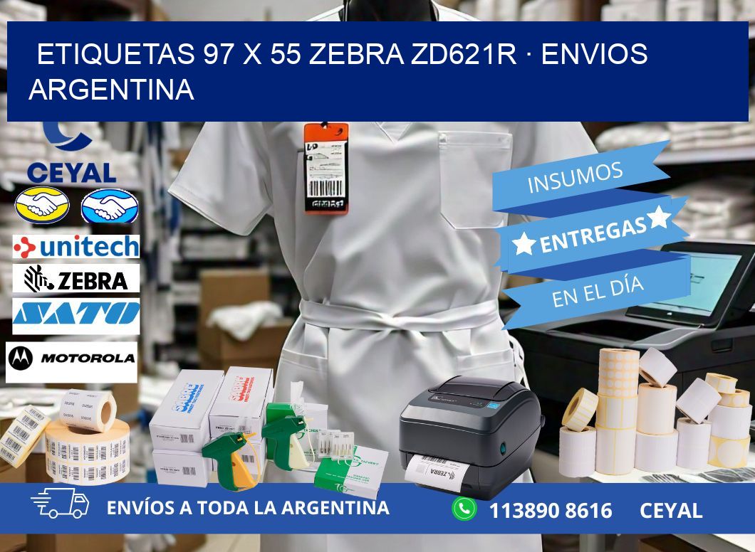 ETIQUETAS 97 x 55 ZEBRA ZD621R · ENVIOS ARGENTINA