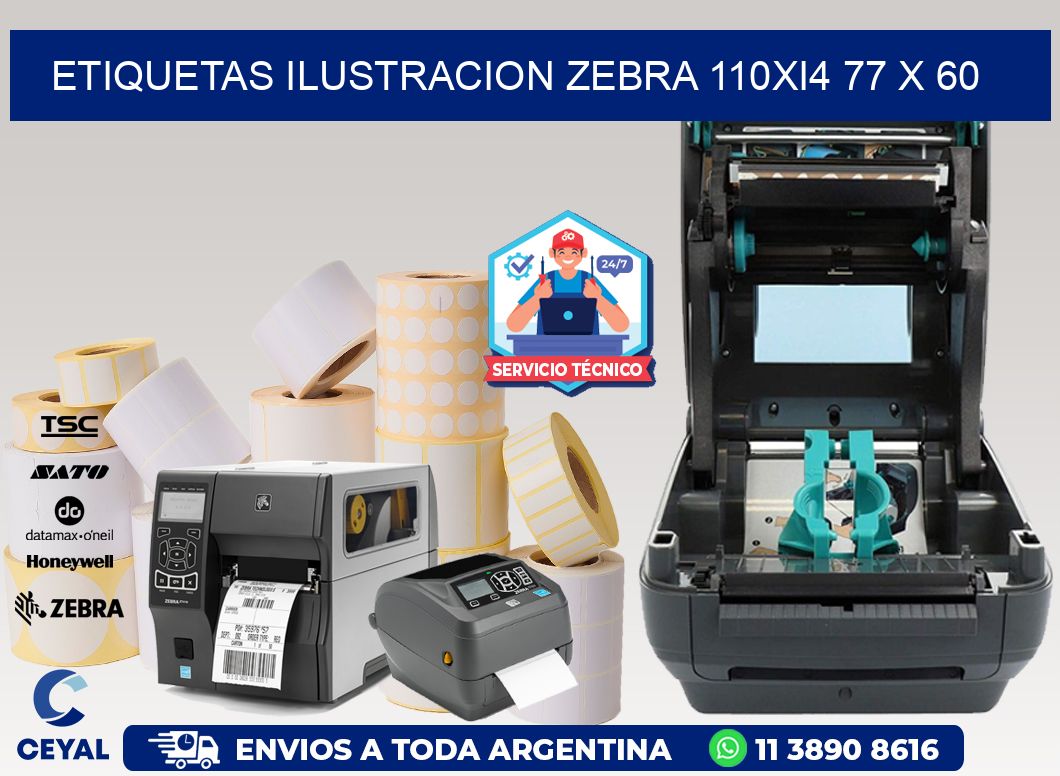 ETIQUETAS ILUSTRACION ZEBRA 110Xi4 77 x 60