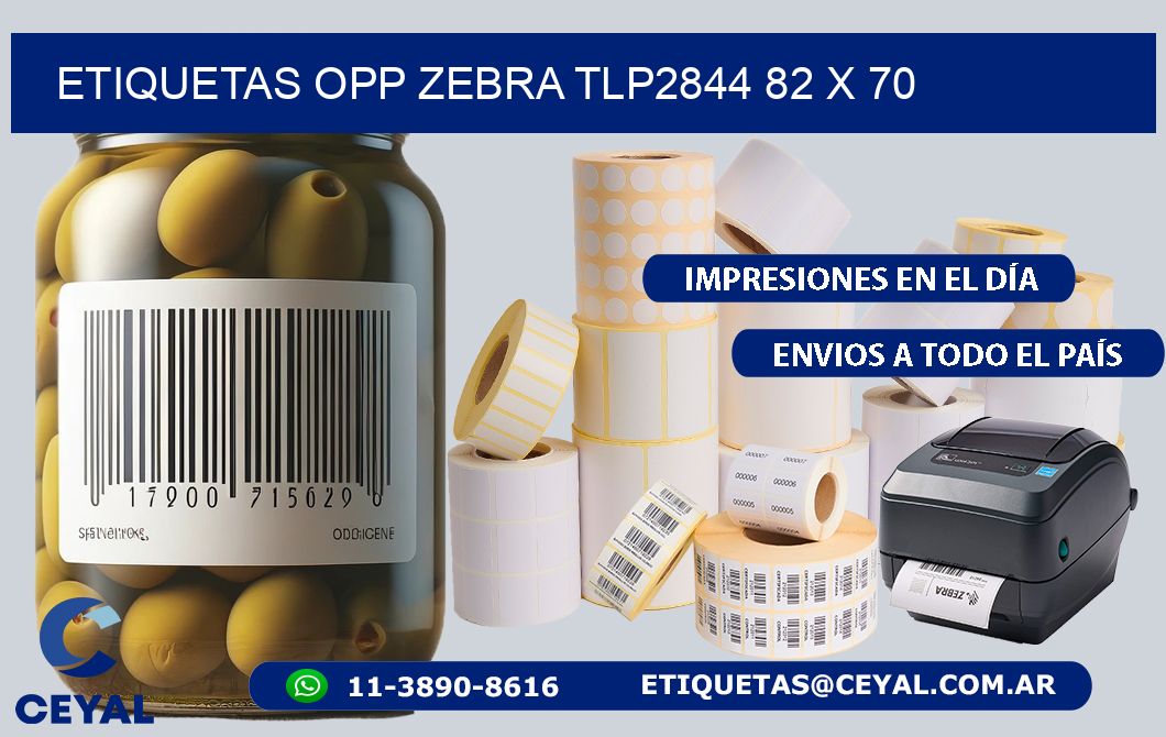 ETIQUETAS OPP ZEBRA TLP2844 82 x 70