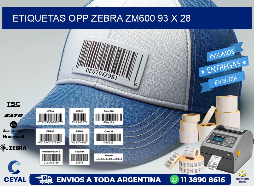 ETIQUETAS OPP ZEBRA ZM600 93 x 28