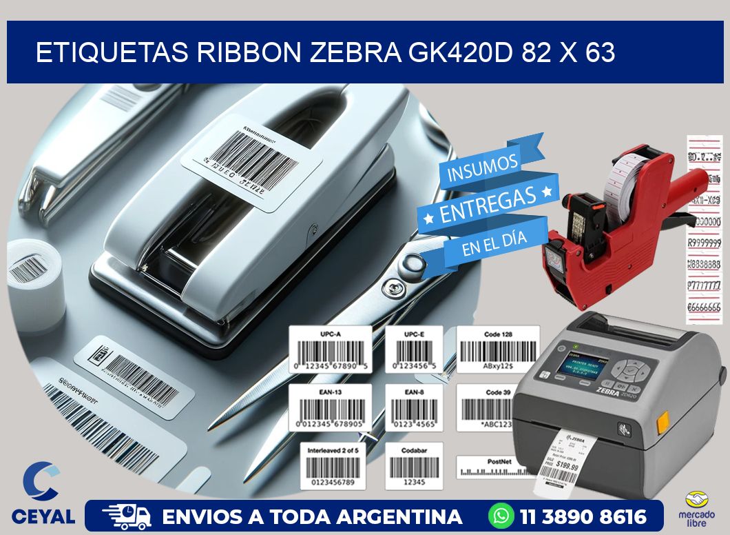 ETIQUETAS RIBBON Zebra GK420D 82 x 63