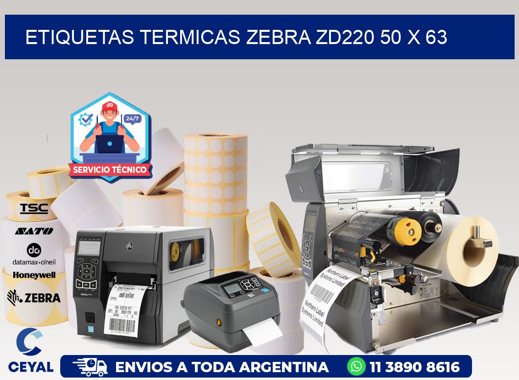 ETIQUETAS TERMICAS ZEBRA ZD220 50 x 63
