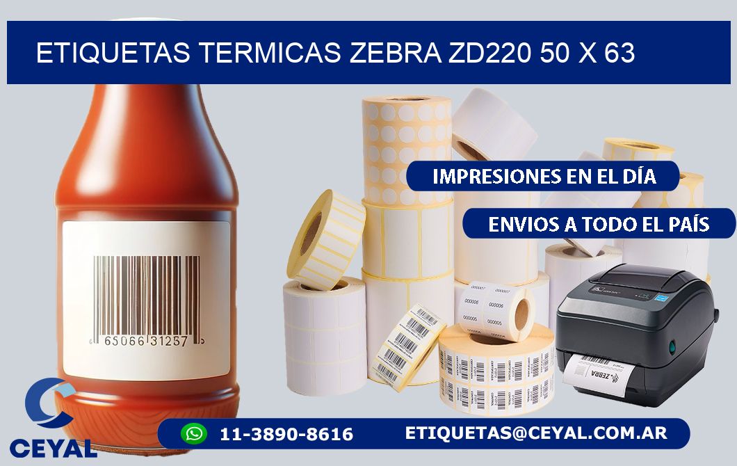 ETIQUETAS TERMICAS ZEBRA ZD220 50 x 63