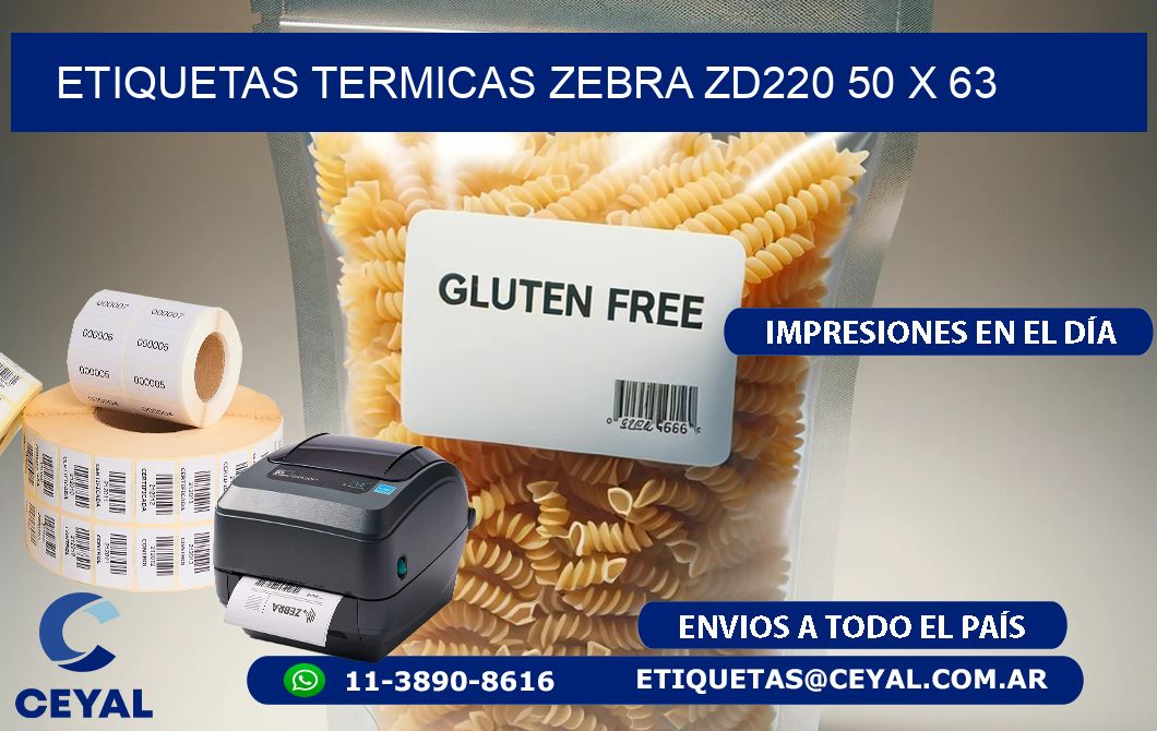 ETIQUETAS TERMICAS ZEBRA ZD220 50 x 63