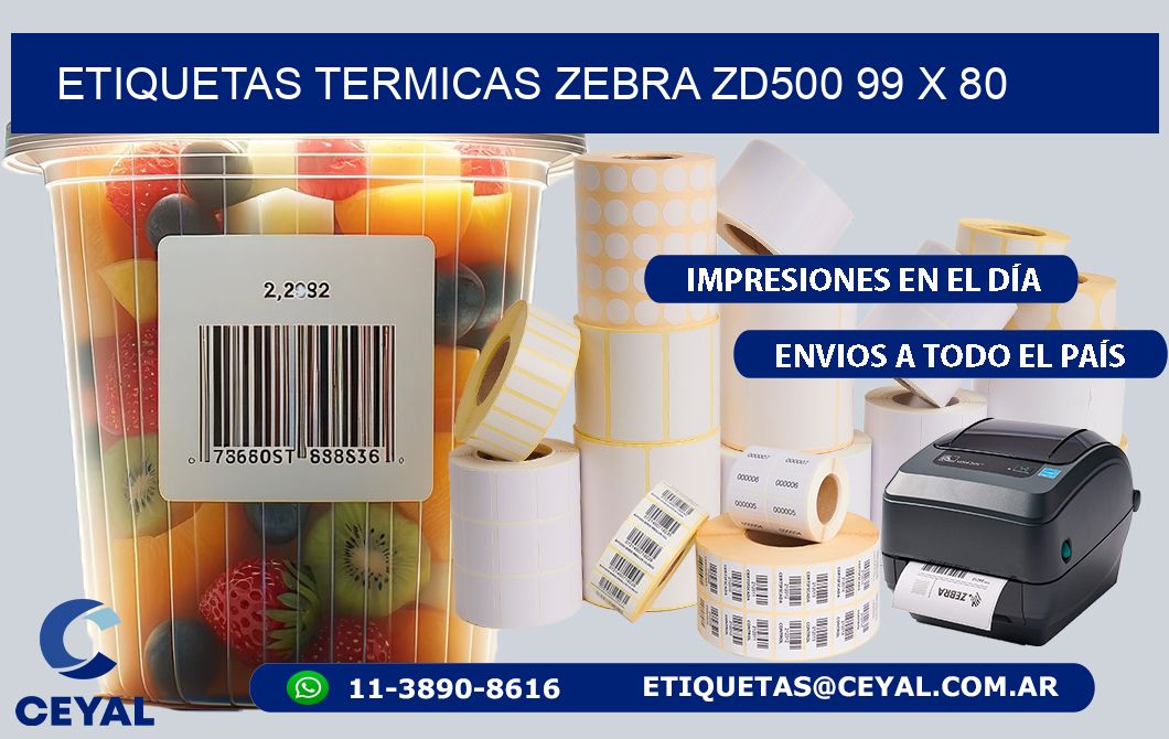 ETIQUETAS TERMICAS ZEBRA ZD500 99 x 80