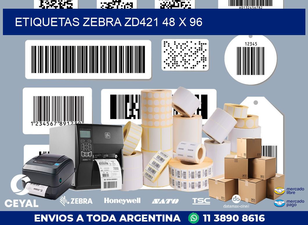 ETIQUETAS Zebra ZD421 48 x 96