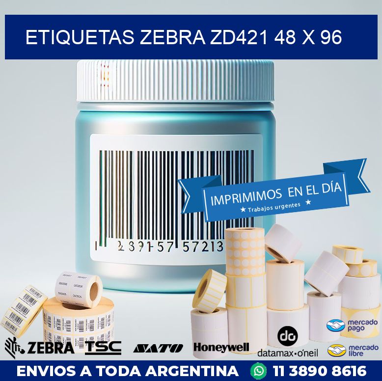 ETIQUETAS Zebra ZD421 48 x 96