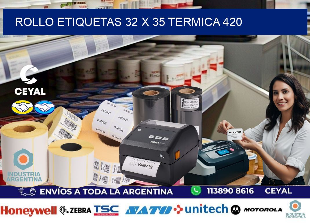 Rollo etiquetas 32 x 35 termica 420