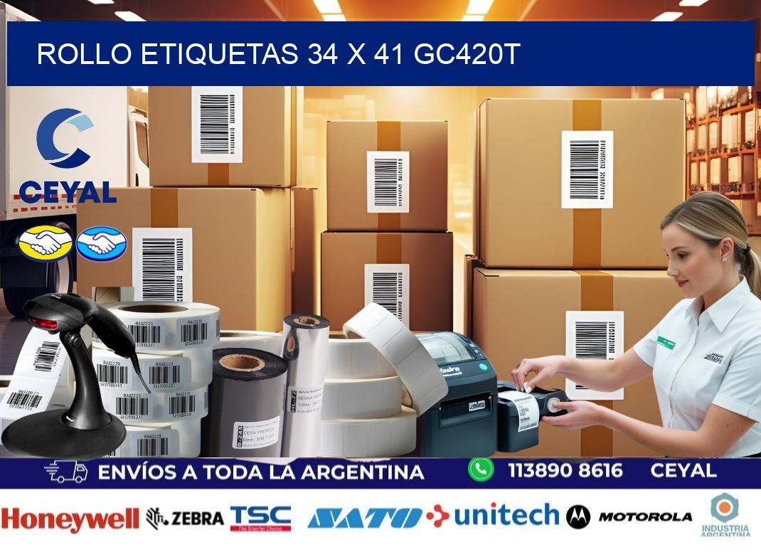Rollo etiquetas 34 x 41 gc420t