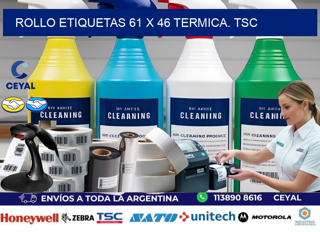 Rollo etiquetas 61 x 46 termica. tsc