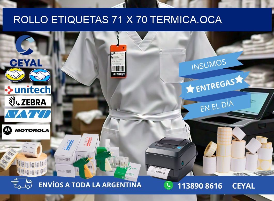 Rollo etiquetas 71 x 70 termica.OCA