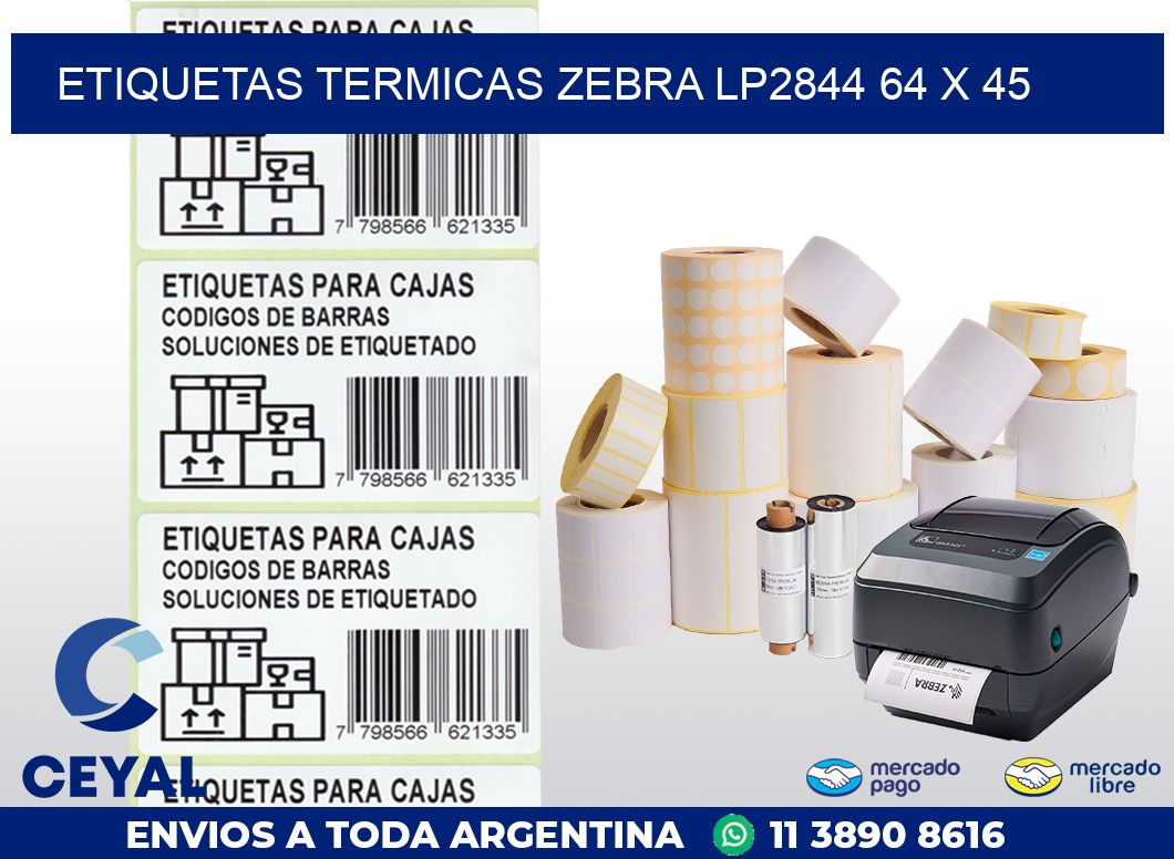 ETIQUETAS TERMICAS ZEBRA LP2844 64 x 45