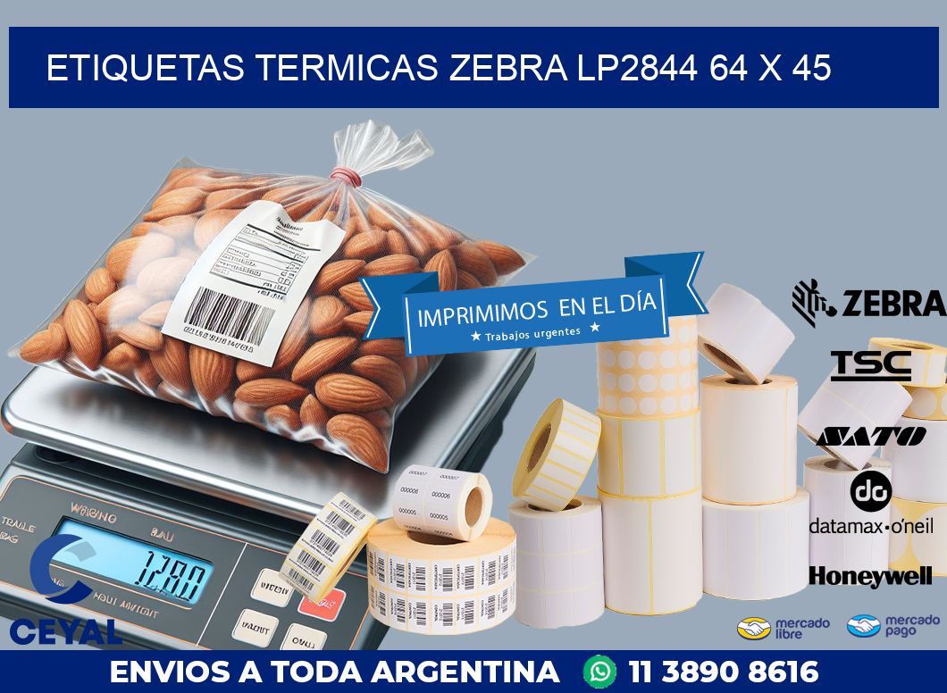 ETIQUETAS TERMICAS ZEBRA LP2844 64 x 45