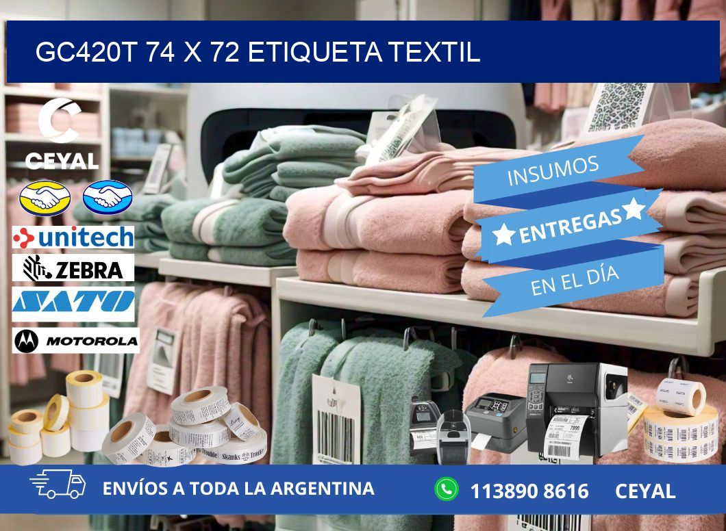 GC420T 74 x 72 ETIQUETA TEXTIL