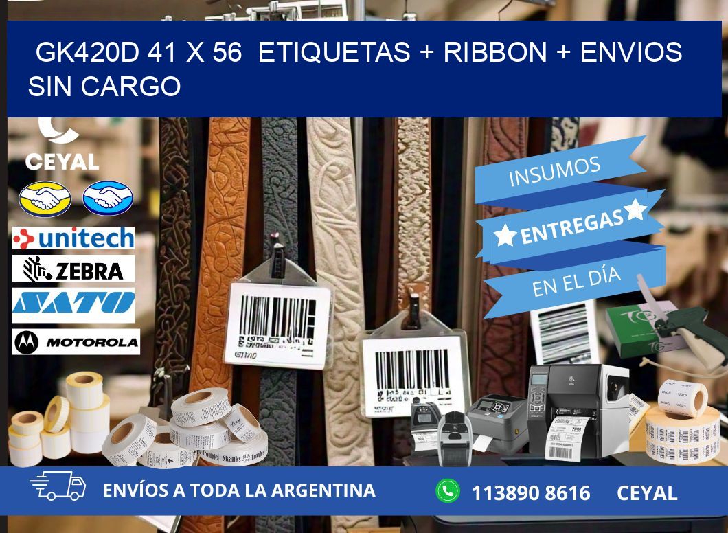 GK420D 41 x 56  etiquetas + ribbon + envios sin cargo