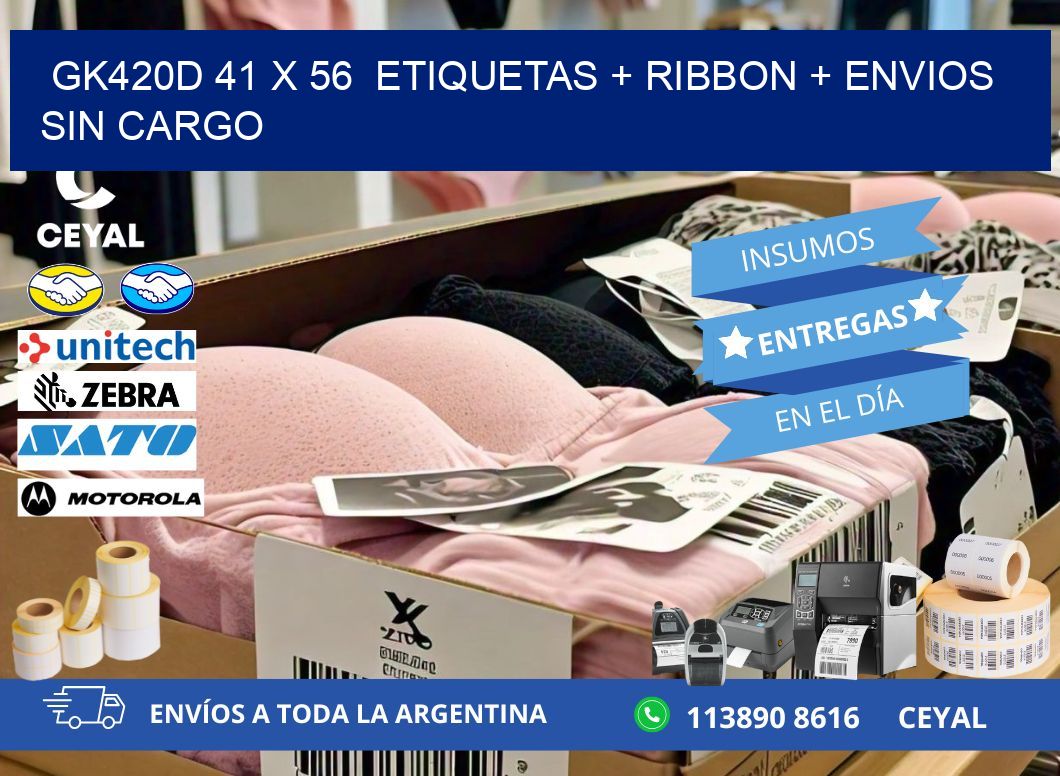 GK420D 41 x 56  etiquetas + ribbon + envios sin cargo