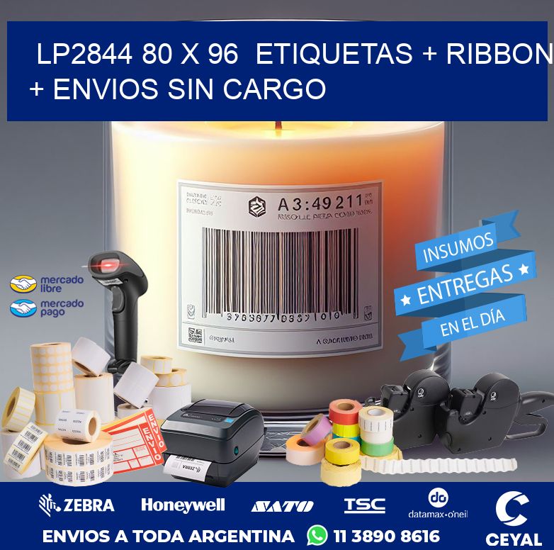 LP2844 80 x 96  etiquetas + ribbon + envios sin cargo