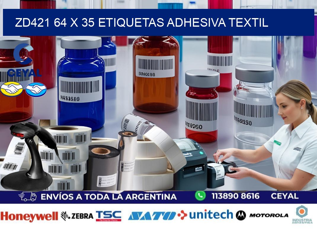 ZD421 64 x 35 ETIQUETAS ADHESIVA TEXTIL