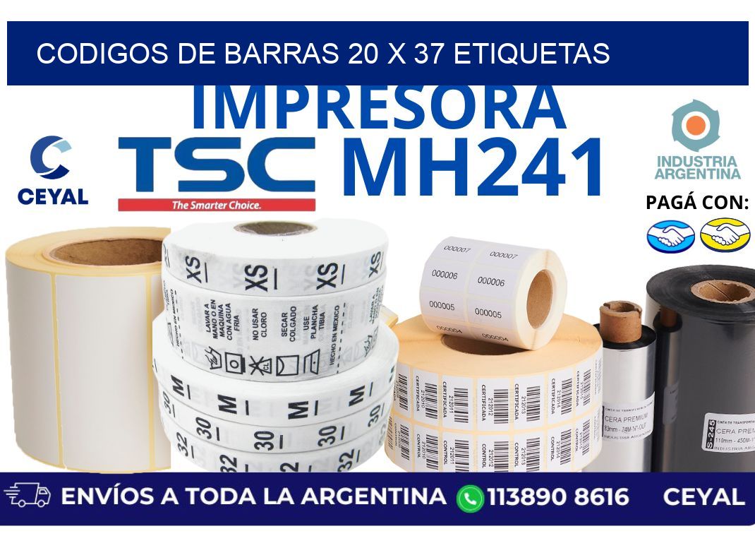codigos de barras 20 x 37 etiquetas