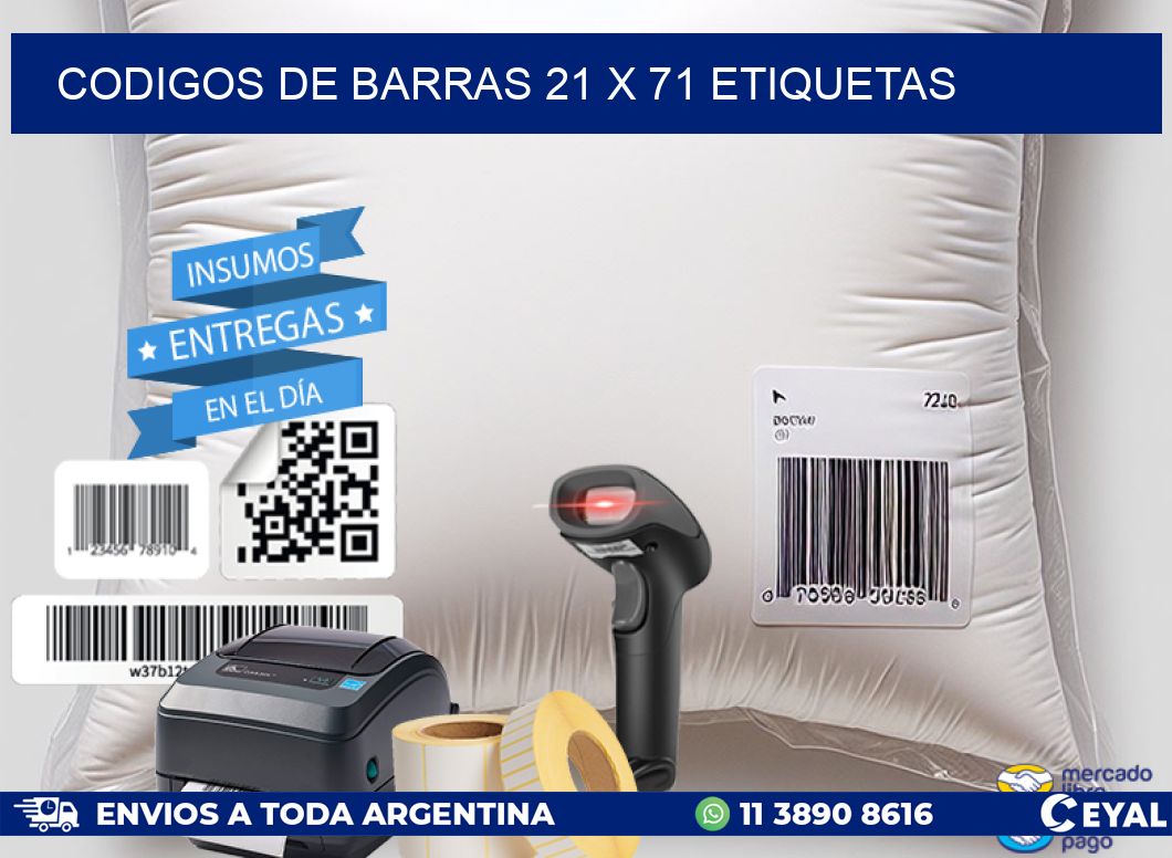 codigos de barras 21 x 71 etiquetas
