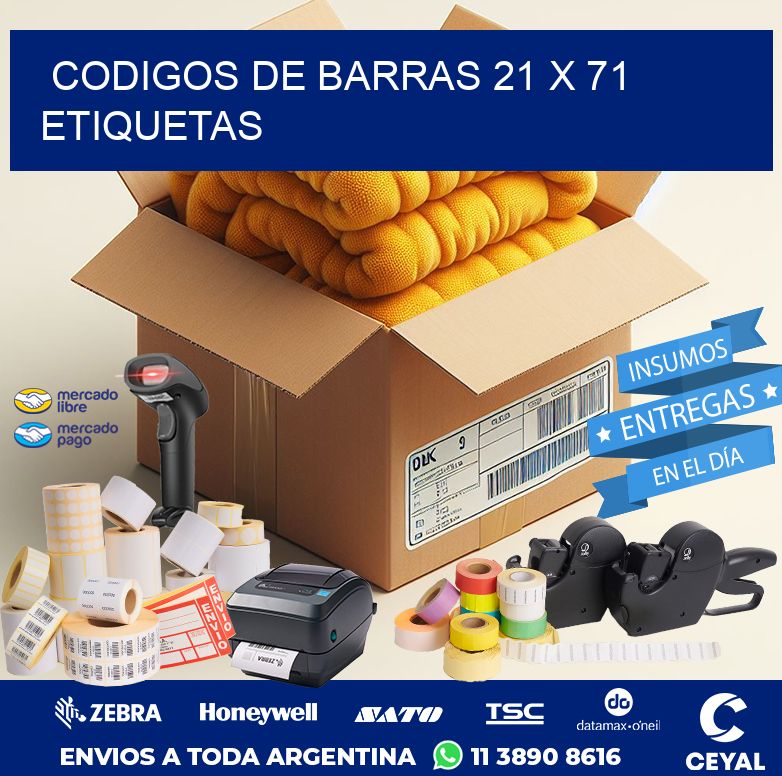codigos de barras 21 x 71 etiquetas