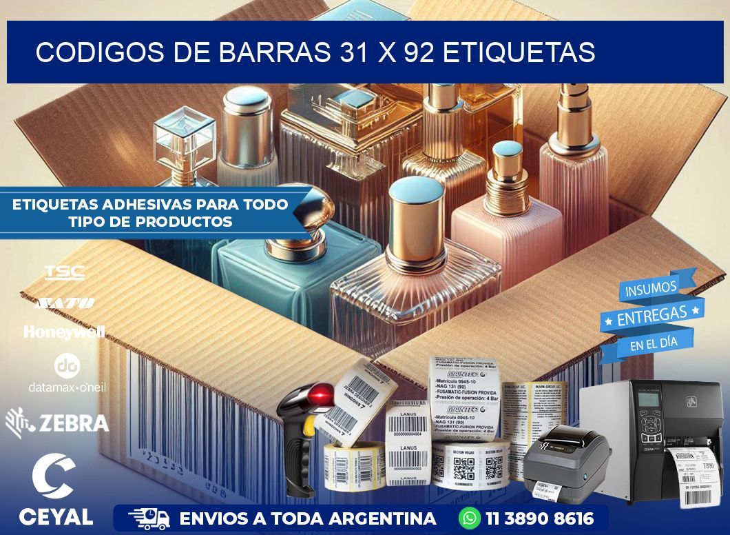 codigos de barras 31 x 92 etiquetas