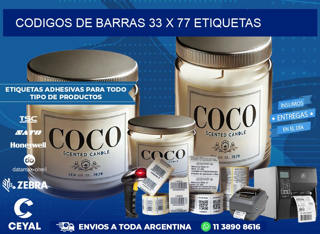codigos de barras 33 x 77 etiquetas