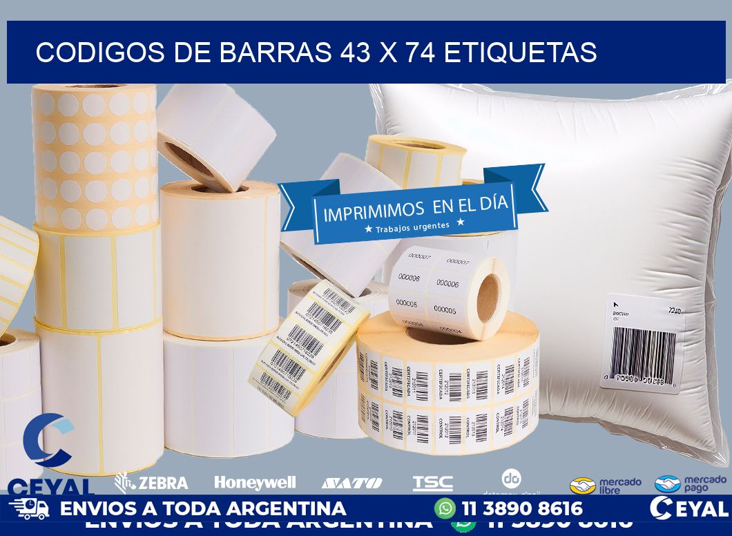 codigos de barras 43 x 74 etiquetas