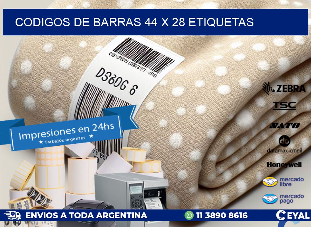 codigos de barras 44 x 28 etiquetas