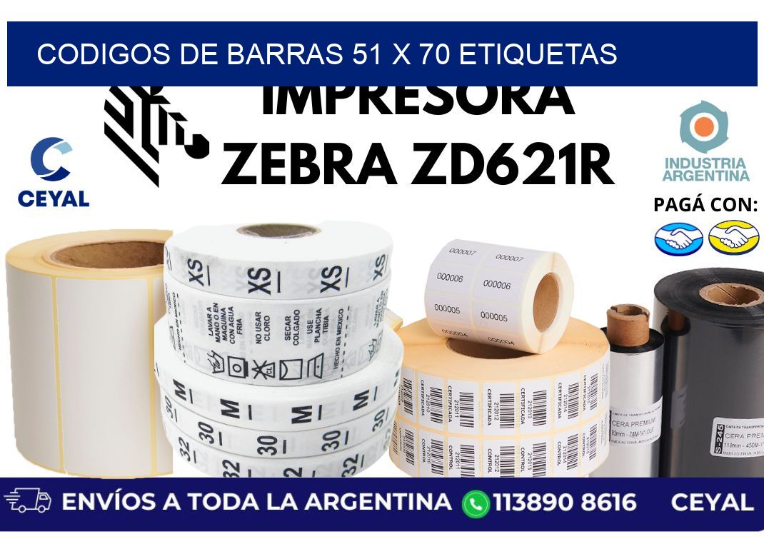 codigos de barras 51 x 70 etiquetas