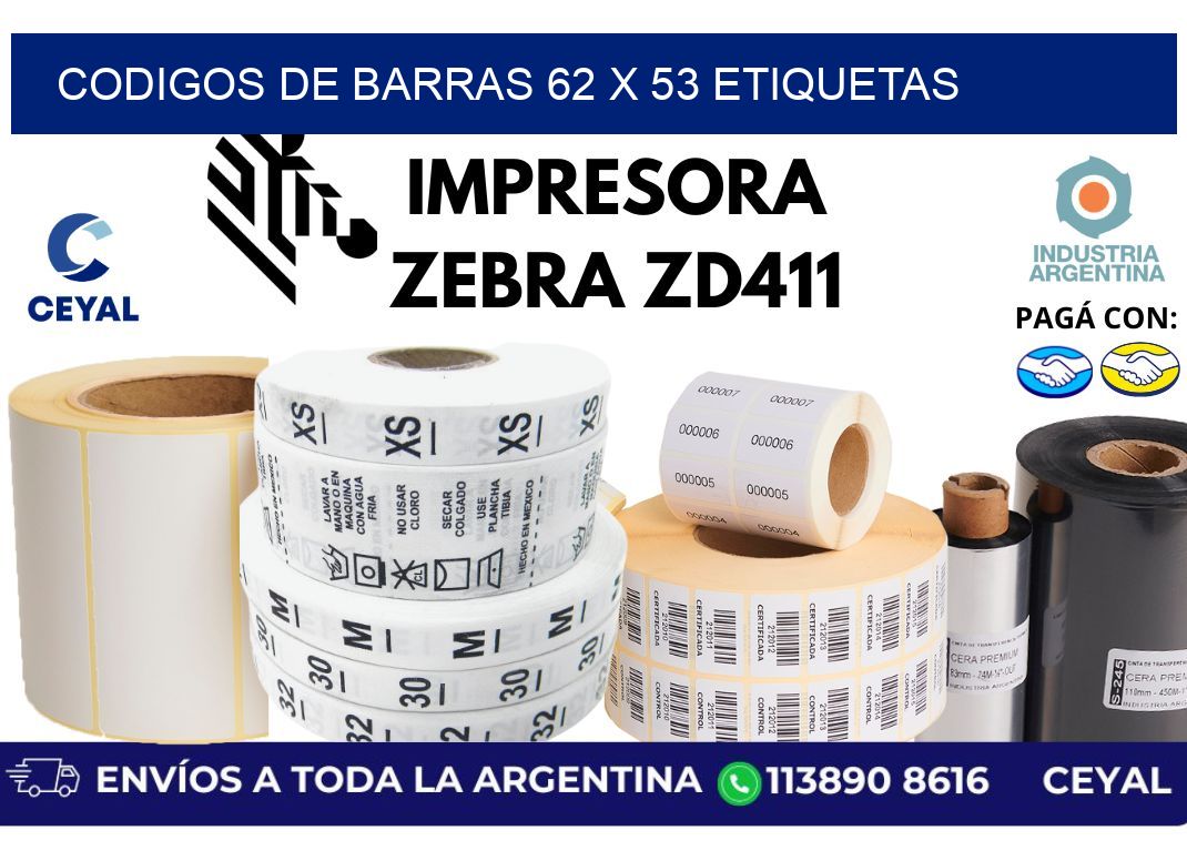 codigos de barras 62 x 53 etiquetas