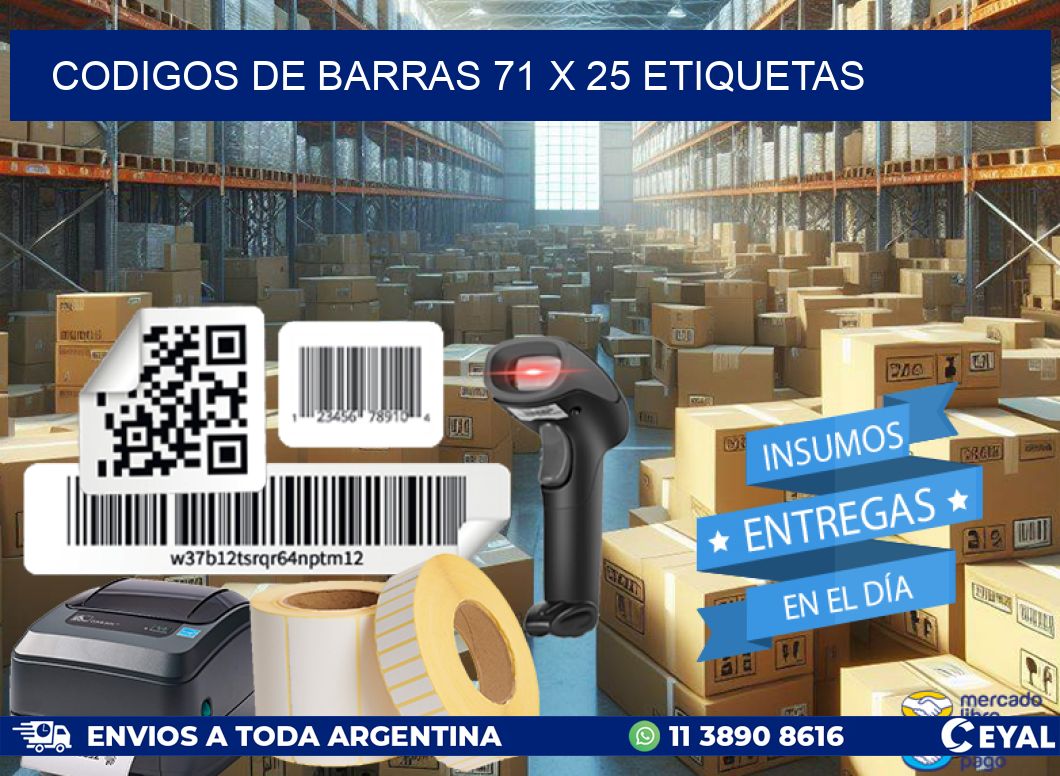 codigos de barras 71 x 25 etiquetas