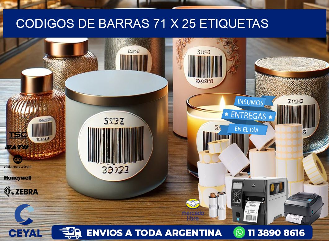 codigos de barras 71 x 25 etiquetas