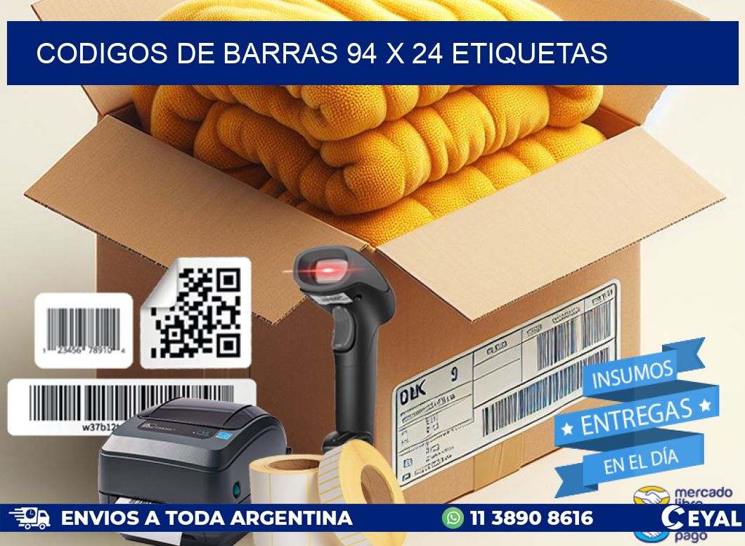 codigos de barras 94 x 24 etiquetas