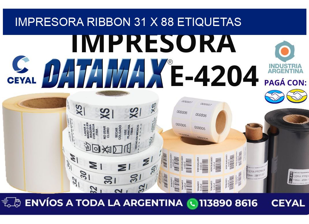 impresora ribbon 31 x 88 etiquetas