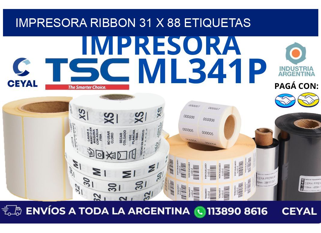 impresora ribbon 31 x 88 etiquetas