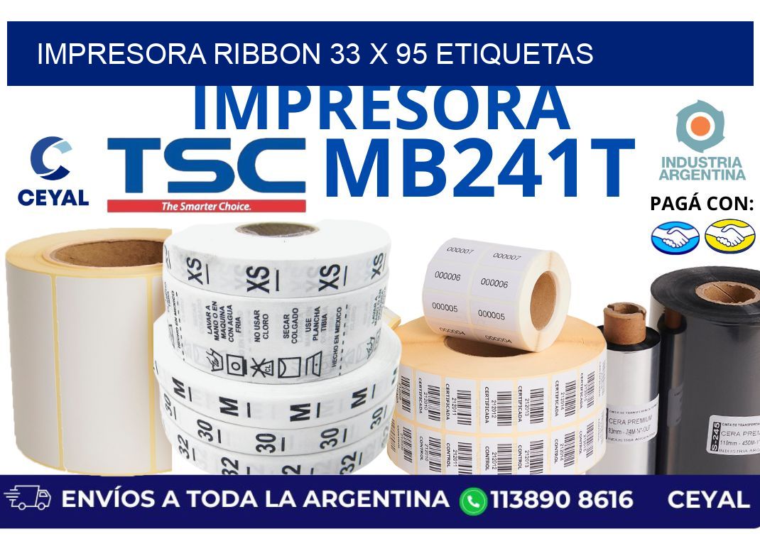 impresora ribbon 33 x 95 etiquetas