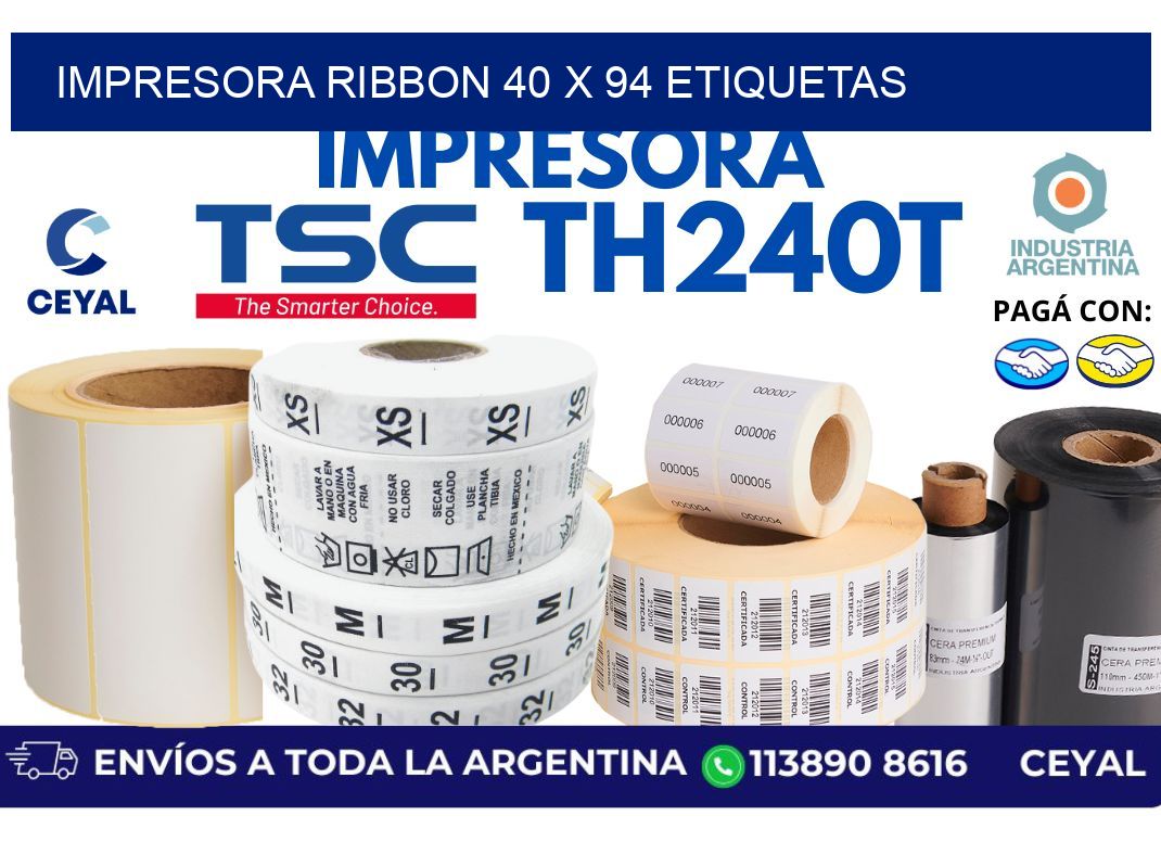 impresora ribbon 40 x 94 etiquetas
