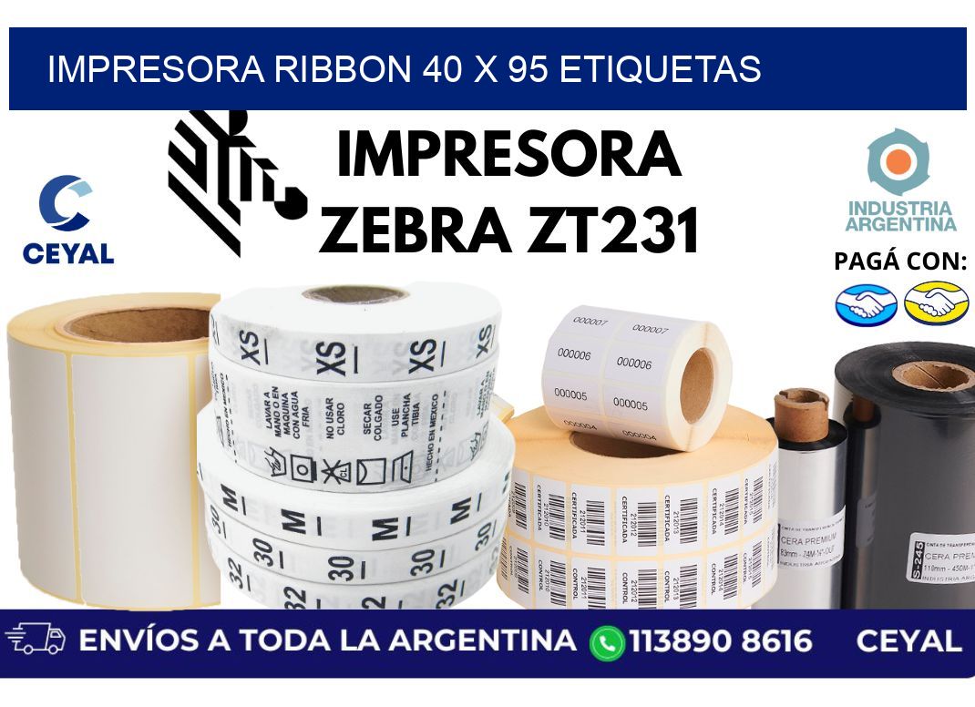 impresora ribbon 40 x 95 etiquetas