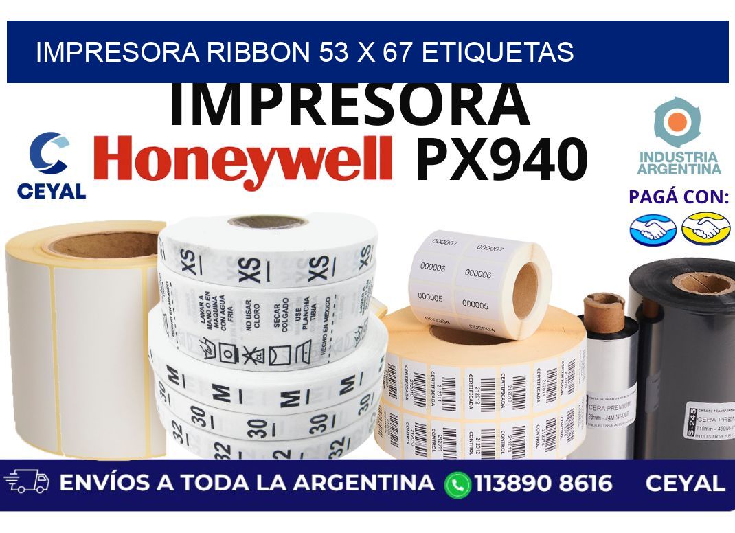 impresora ribbon 53 x 67 etiquetas