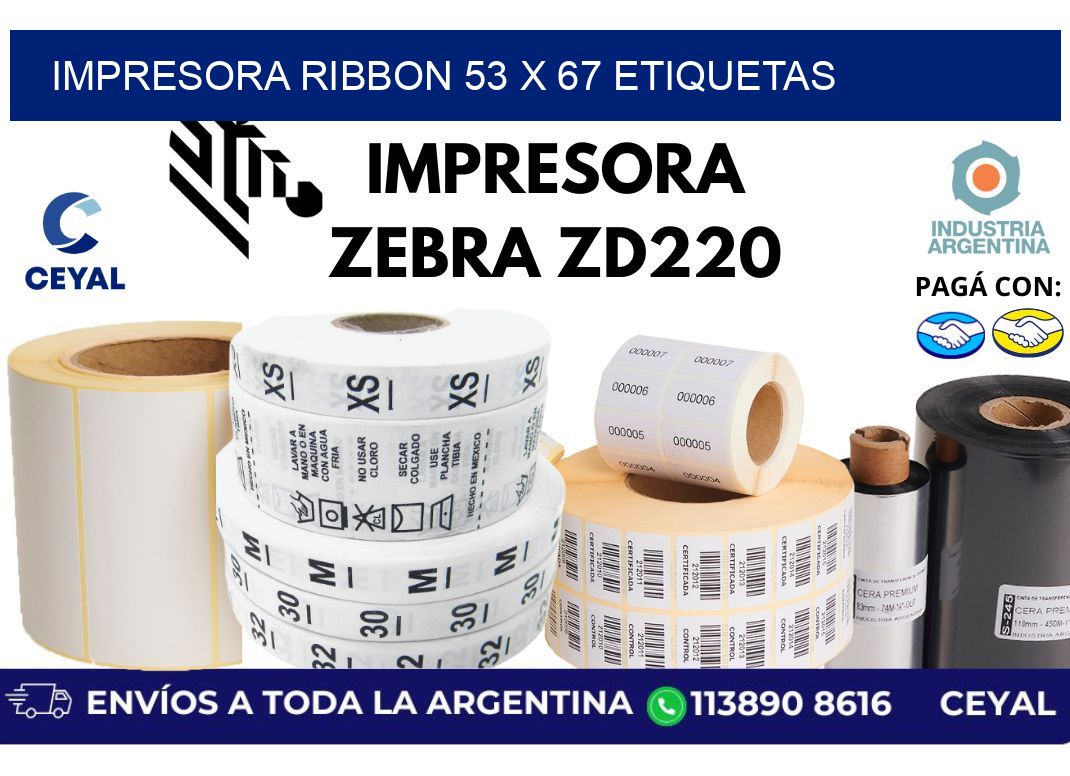 impresora ribbon 53 x 67 etiquetas