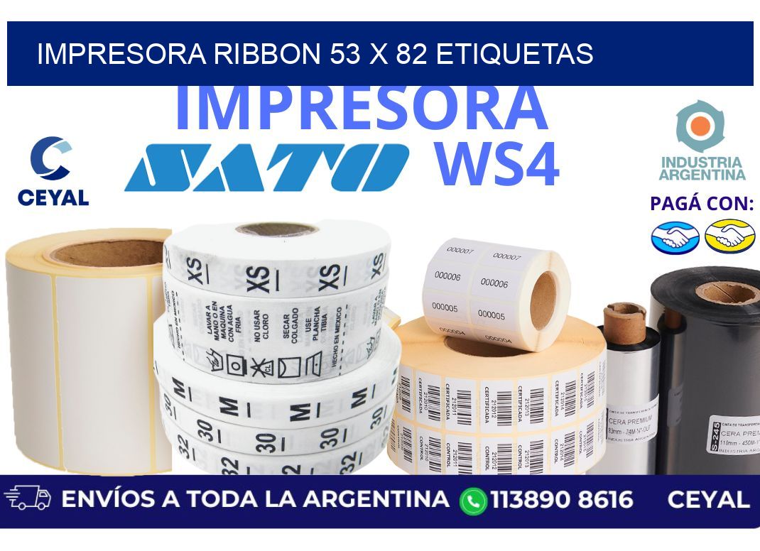 impresora ribbon 53 x 82 etiquetas