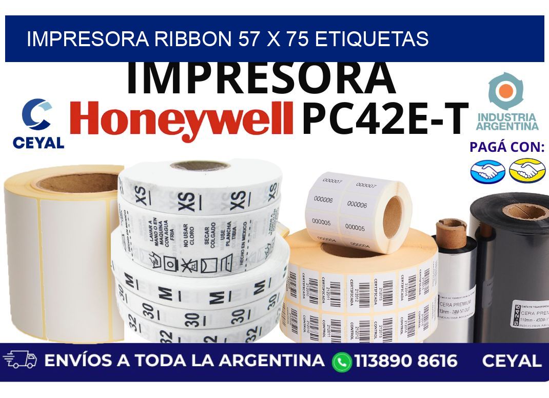 impresora ribbon 57 x 75 etiquetas