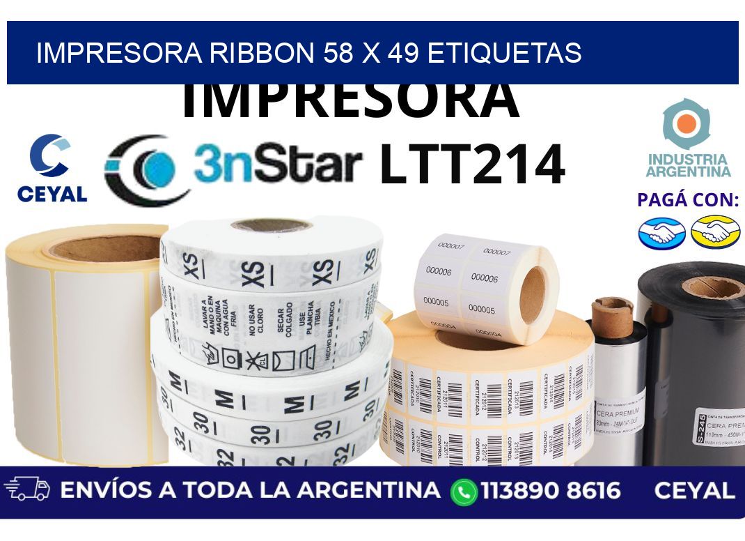 impresora ribbon 58 x 49 etiquetas