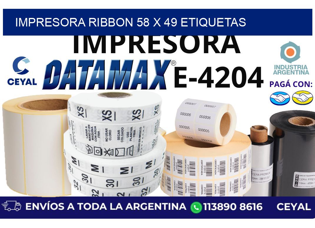 impresora ribbon 58 x 49 etiquetas