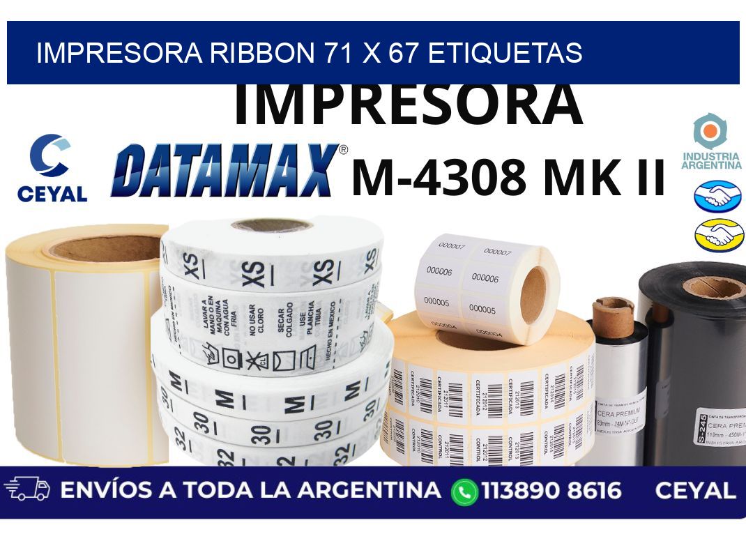 impresora ribbon 71 x 67 etiquetas