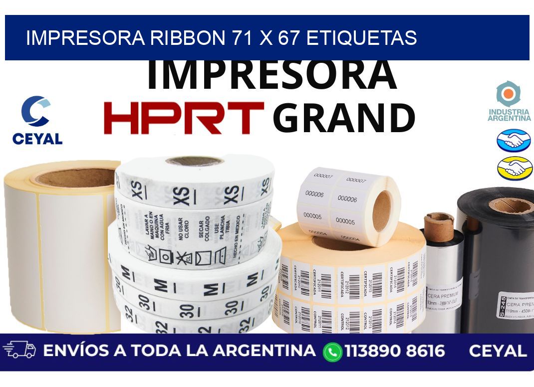 impresora ribbon 71 x 67 etiquetas